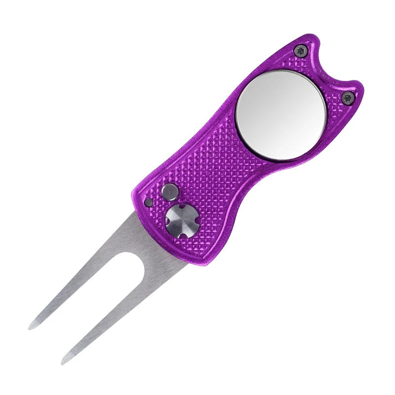 1pc Premium Folding Aluminum Golf Divot Repair Tool